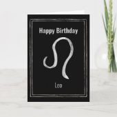 Leo Lion Silver Aastrology Zodiac Happy Birthday C Kaart (Voorkant)
