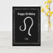 Leo Lion Silver Aastrology Zodiac Happy Birthday C Kaart (Gele Bloem)