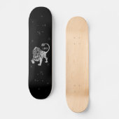 Leo Lion Silver Zodiac Skateboard Deck (Voorkant)