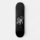 Leo Lion Silver Zodiac Skateboard Deck (Voorkant)