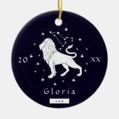 Leo Lion Symbool Zodiac Birthday Sign Name & Year  Keramisch Ornament (Voorkant)