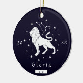 Leo Lion Symbool Zodiac Birthday Sign Name & Year  Keramisch Ornament (Links)