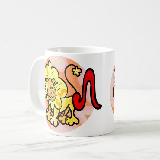 Leo Lion uit de jaren zeventig met Symbool Koffiemok (Voorkant links)