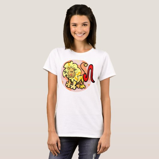 Leo Lion uit de jaren zeventig met Symbool T-shirt (Voorkant volledig)
