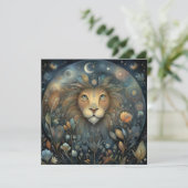 Leo Lion Zodiac Astrology Mystical Birthday Kaart (Staand voorkant)