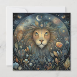 Leo Lion Zodiac Astrology Mystical Birthday Kaart