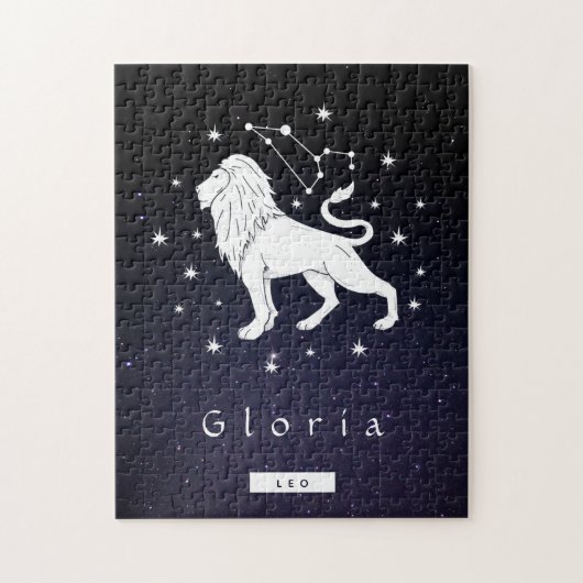 Leo Lion Zodiac Birthday Lunar Sign Name Celestial Legpuzzel (Verticaal)