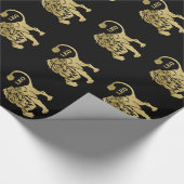 Leo Lion Zodiac Black Cadeaupapier (Hoek)
