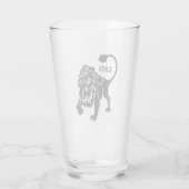 Leo Lion Zodiac Black Glas (Achterkant)