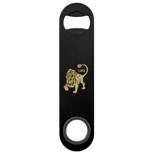 Leo Lion Zodiac Black Speed Flessenopener (Voorkant)