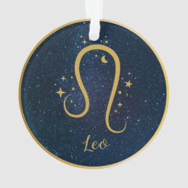 Leo Lion zodiac Gold symbol sterren sky personaliz Ornament