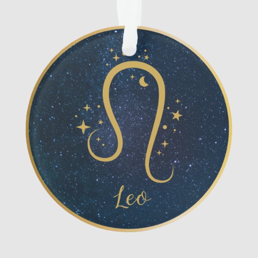 Leo Lion zodiac Gold symbol sterren sky personaliz Ornament (achterkant)