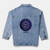 Leo Lion Zodiac Sign Design Denim Jacket (Achterkant)
