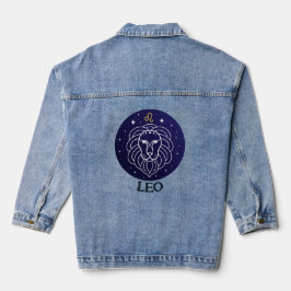 Leo Lion Zodiac Sign Design Denim Jacket