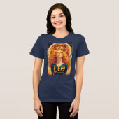 Leo Lion Zodiac Verjaardagscadeau Tri-Blend Shirt (Voorkant volledig)