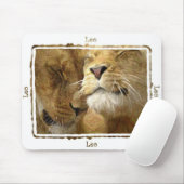 Leo - Lionen in gekleurd potlood Mousepad Muismat (Met muis)