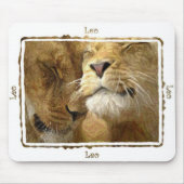 Leo - Lionen in gekleurd potlood Mousepad Muismat (Voorkant)