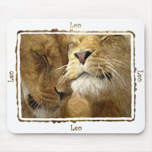 Leo - Lionen in gekleurd potlood Mousepad Muismat (Voorkant)