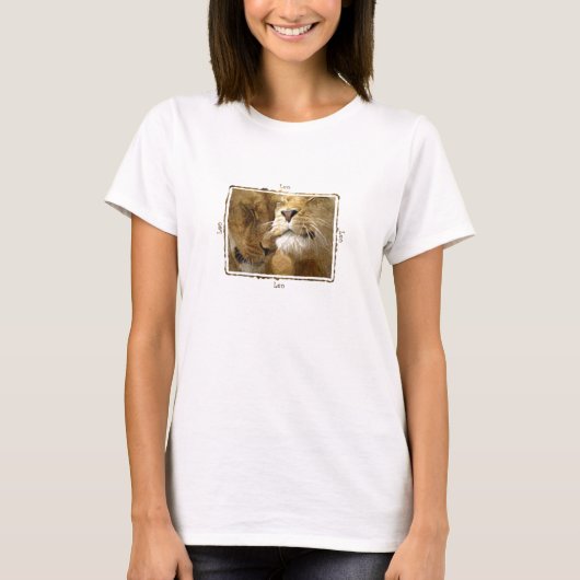 Leo - Lionen in gekleurd T-shirt met potlood (Voorkant)