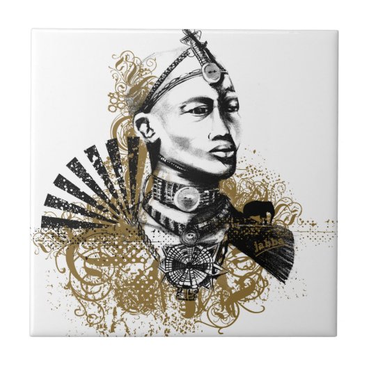 Leo Maasai Man Tegeltje (Voorkant)