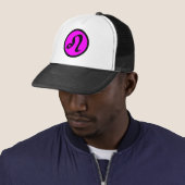 Leo Magenta Black Circle Crest Trucker Pet (In situ)