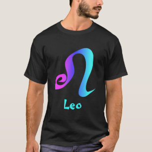 Leo Magenta Blue Aqua Zodiac Sign T-shirt