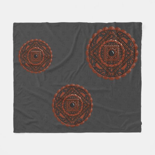 Leo Mandala Fleece Blanket (Voorkant (Horizontaal))