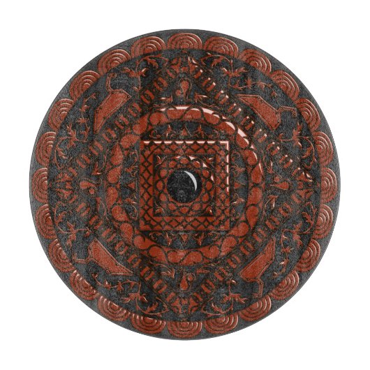 Leo Mandala glazen snijplank (Voorkant)