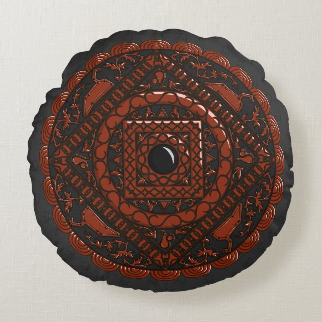 Leo Mandala Ronde Kussen (Voorkant)