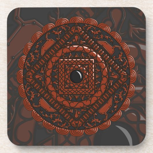 Leo Mandala Square Coaster Drankjes Onderzetter (Voorkant)