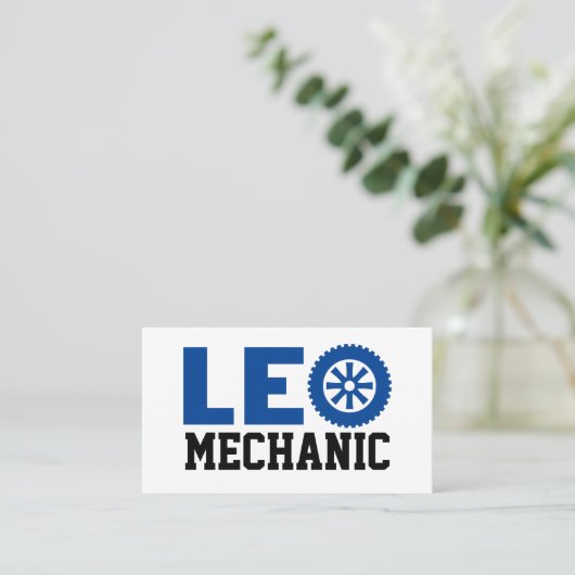 Leo Mechanic Visitekaartje (Staand voorkant)