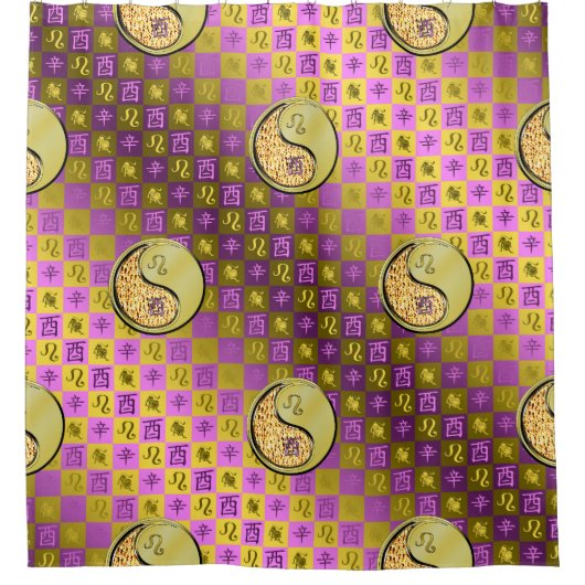 Leo & Metal Rooster Douchegordijn (Voorkant)