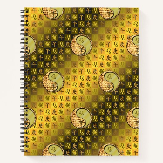 Leo & Metalen Paard Spiraal Notebook Notitieboek (Voorkant)