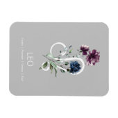 Leo Modern Floral Zodiac Symbol Magneet (Horizontaal)