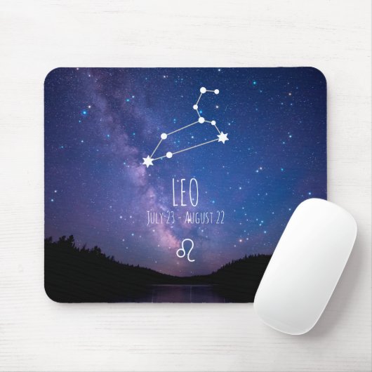 Leo | Muismat van gepersonaliseerde zodiac-constel (Met muis)