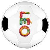 LÉO Naam in Levendig Haakpatroon Voetbal (Gedraaid)