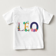 LÉO Naam Kunst Met Geborduurde Bloemen