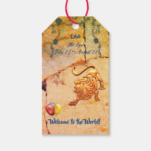 Leo New Baby Gift Cadeaulabel (Voorkant)