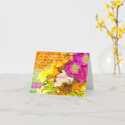 Leo notecards kaart (Gele Bloem)