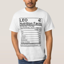 Leo Nutrition Facts - #SaveTheWorldTribe T-Shirt