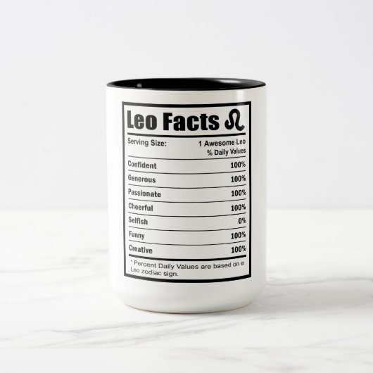 Leo Nutrition Facts Tweekleurige Koffiemok (Center)