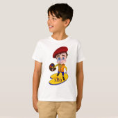 Leo op Gele Palette Achtergrond T-shirt (Voorkant volledig)