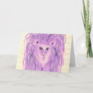 Leo Paarse Zodiac Symbool Verjaardag Kaart