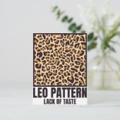 Leo Pattern Bad Taste Mode Victim Briefkaart (Staand voorkant)