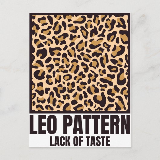 Leo Pattern Bad Taste Mode Victim Briefkaart (Voorkant)