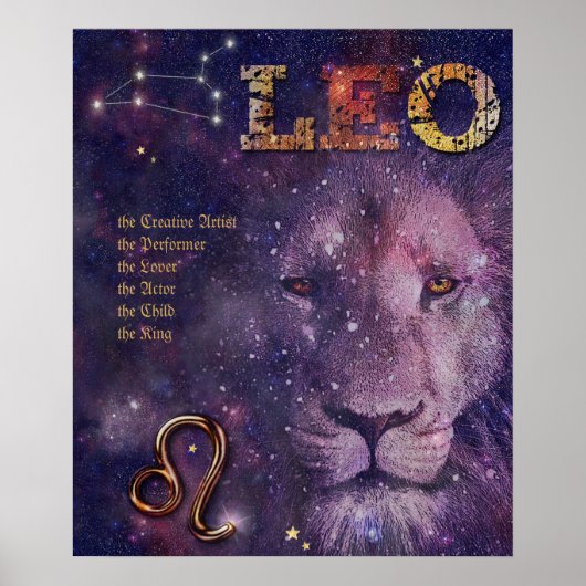 Leo ♌ Poster (aanpasbaar) (Voorkant)