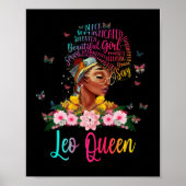 Leo Queen Black Women Persistent Beautiful Poster (Voorkant)