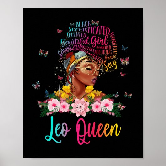 Leo Queen Black Women Persistent Beautiful Poster (Voorkant)