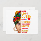 Leo queen I am stronger funny birthday gift for Le Briefkaart (Voorkant / Achterkant)