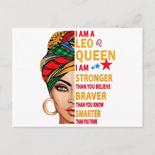 Leo queen I am stronger funny birthday gift for Le Briefkaart (Voorkant)